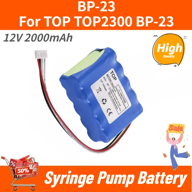 

For TOP TOP2300 BP-23 Syringe Pump Brand New High Quality 12V 2000mAh Replacement Battery