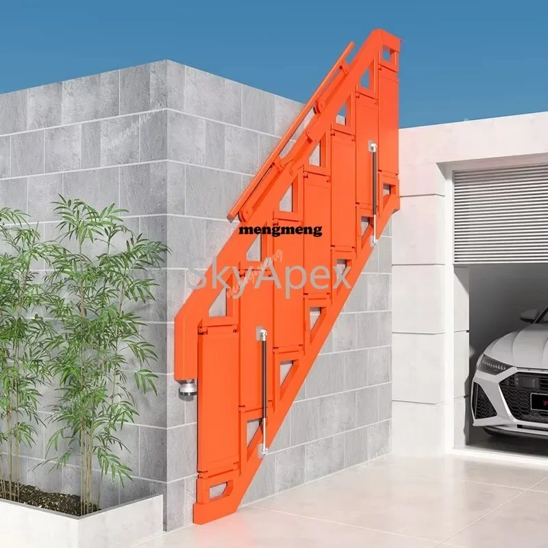 

New arrive Modern Custom Folding Wall Storage Stairs Solid Wood & Steel Invisible Attic Ladder 400KG Load Unique Design for Home