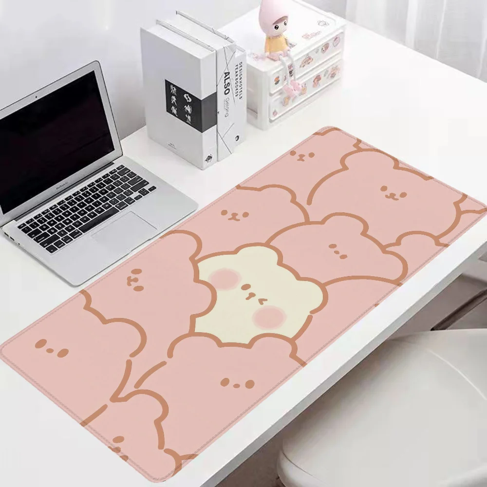 Pink Bear Mause Pad Gaming Setup Accessories Computer Mat Desktops Mouse Mats Mousepad Gamer 900x400 Keyboard Extended Desk Xxl