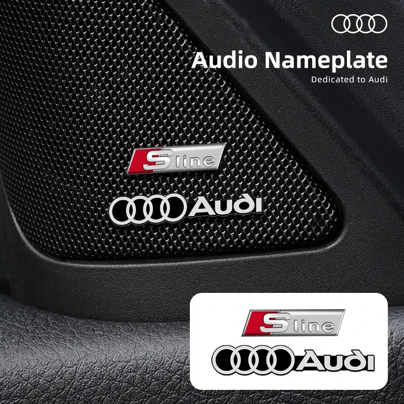 Car audio decorate 3D Aluminum Badge Emblem Sticker For Audi Sline A4 A3 A5 A6 A1 A7 A8 Q2 Q3 Q5 Q7 Q8 Accessories Car Styling