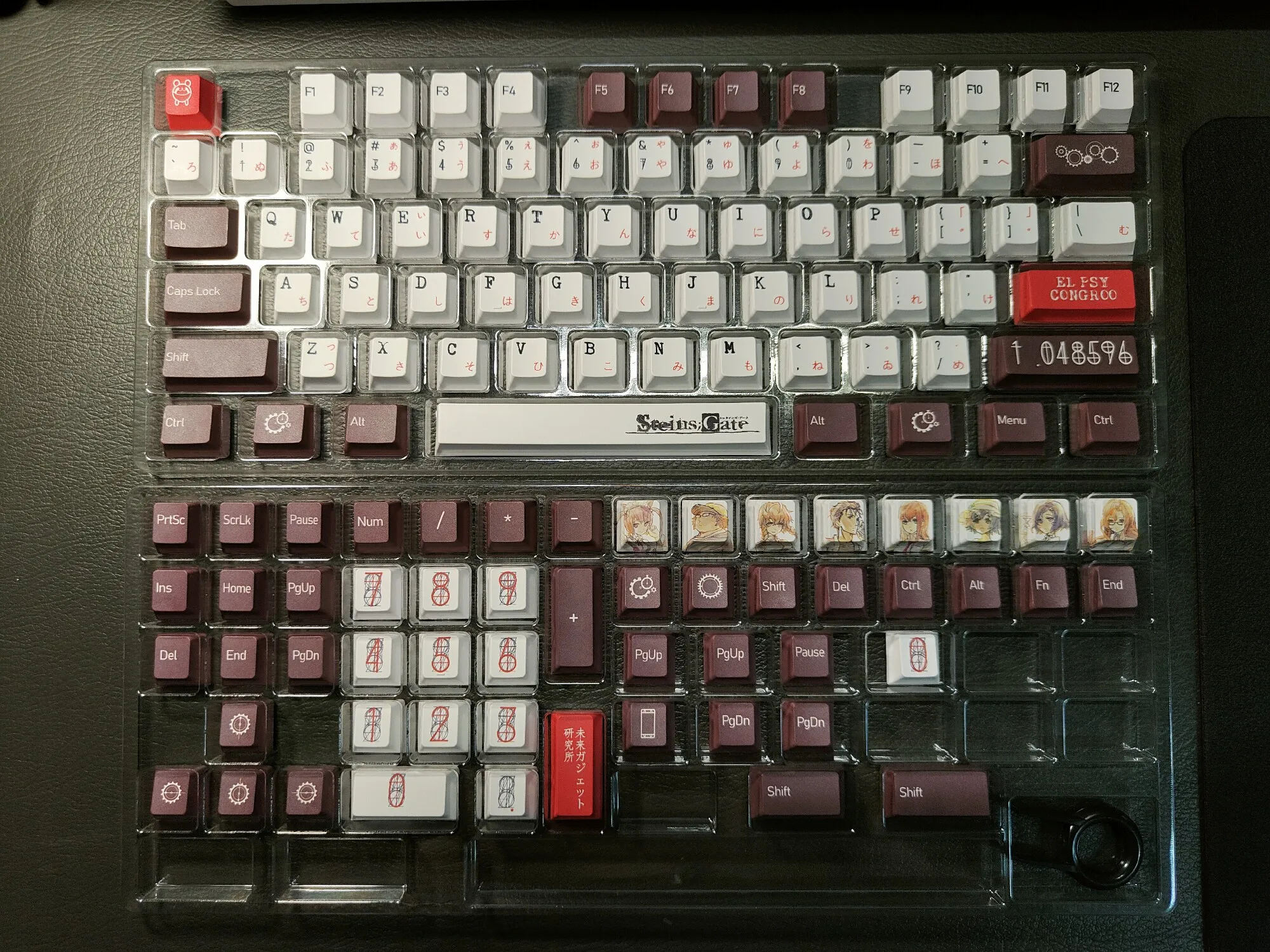 128 Keys Steins; Gate Keycaps Chreey PBT Hot Sublimation Anime Game KeyCaps for Made68 Mad68 Wooting 60 Mechanical Keyboard