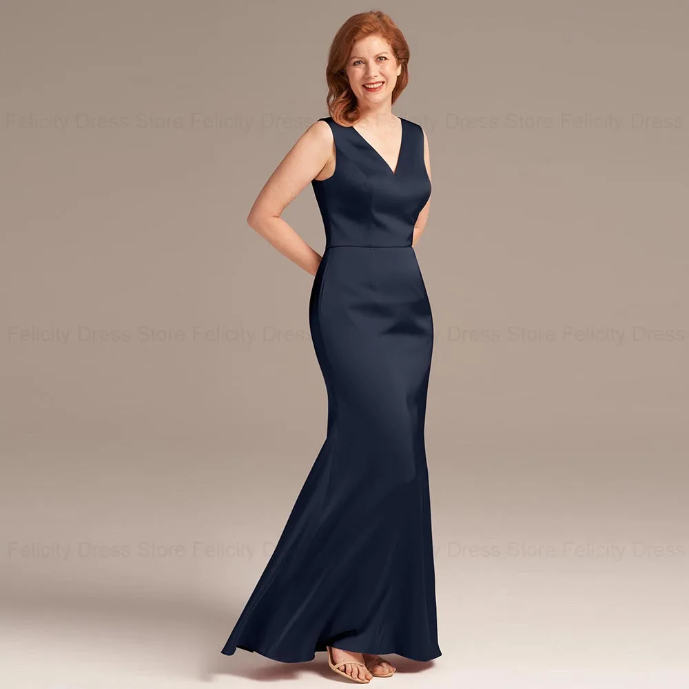 تخصيص 2 قطعة أنيقة فستان أم العروس حورية البحر الخامس الرقبة فساتين الزفاف الضيوف الترتر الدانتيل الكاحل طول ثوب مسائي