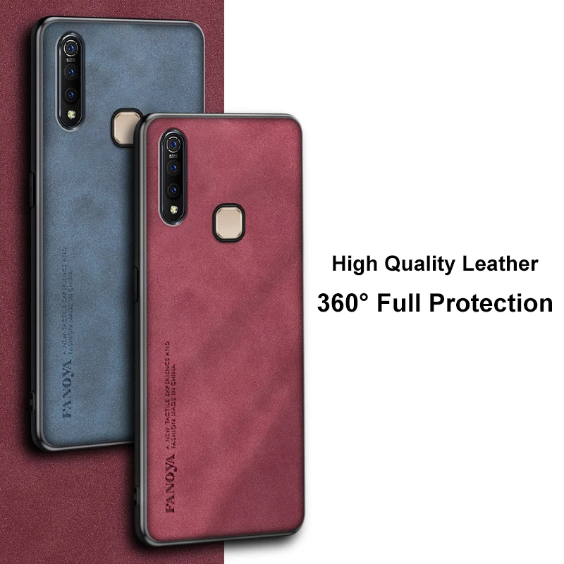 For Vivo S1 Z5X U3 U3X 1907 Y85 Luxury PU Leather Case For Vivo Y19 Y17 Y16 Y15 Y12 Y11 2019 Cover Matte Silicone Phone Case