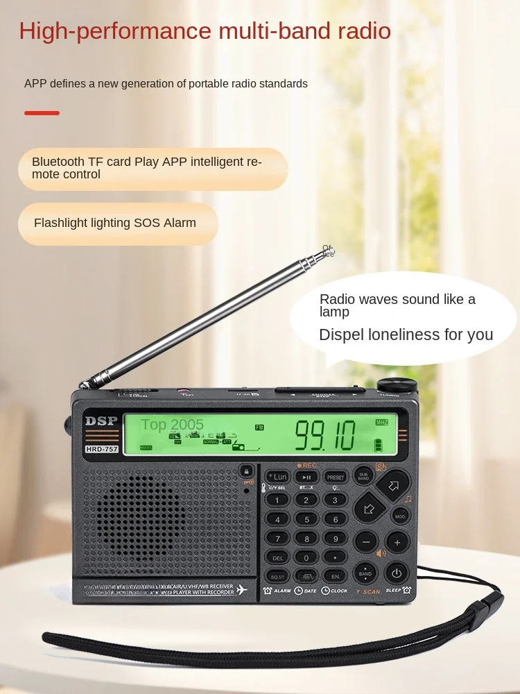

Full-Range Radio Aviation Band Card Bluetooth App Remote Control Flashlight SOS