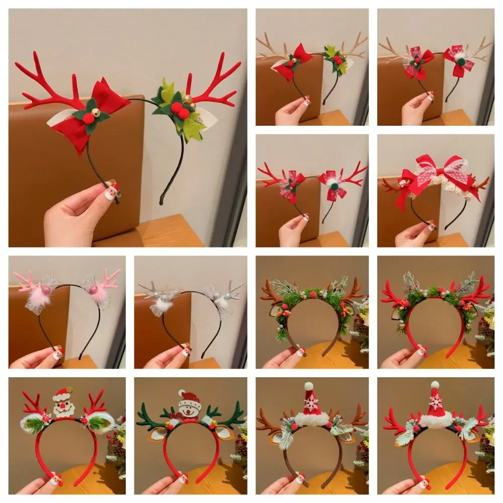 قزم عيد الميلاد عقال سانتا كلوز ثلج قرون عقال عيد الميلاد الديكور Bowknot عيد الميلاد قزم عقال السيدات