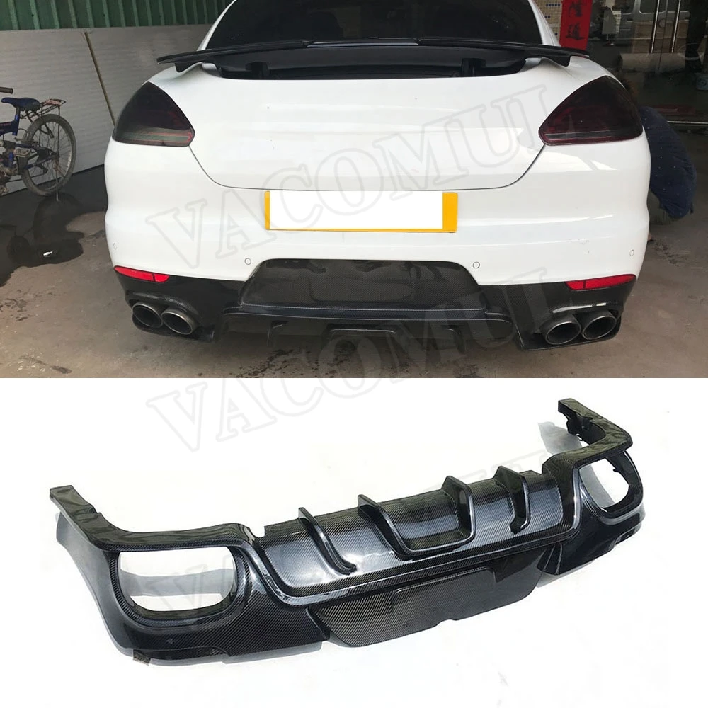 

VACOMUL Carbon Fiber Rear Lip Diffuser Spoiler for Porsche Panamera 970 GTS Turbo S 2014-2017 Rear Bumper Guard Car Styling