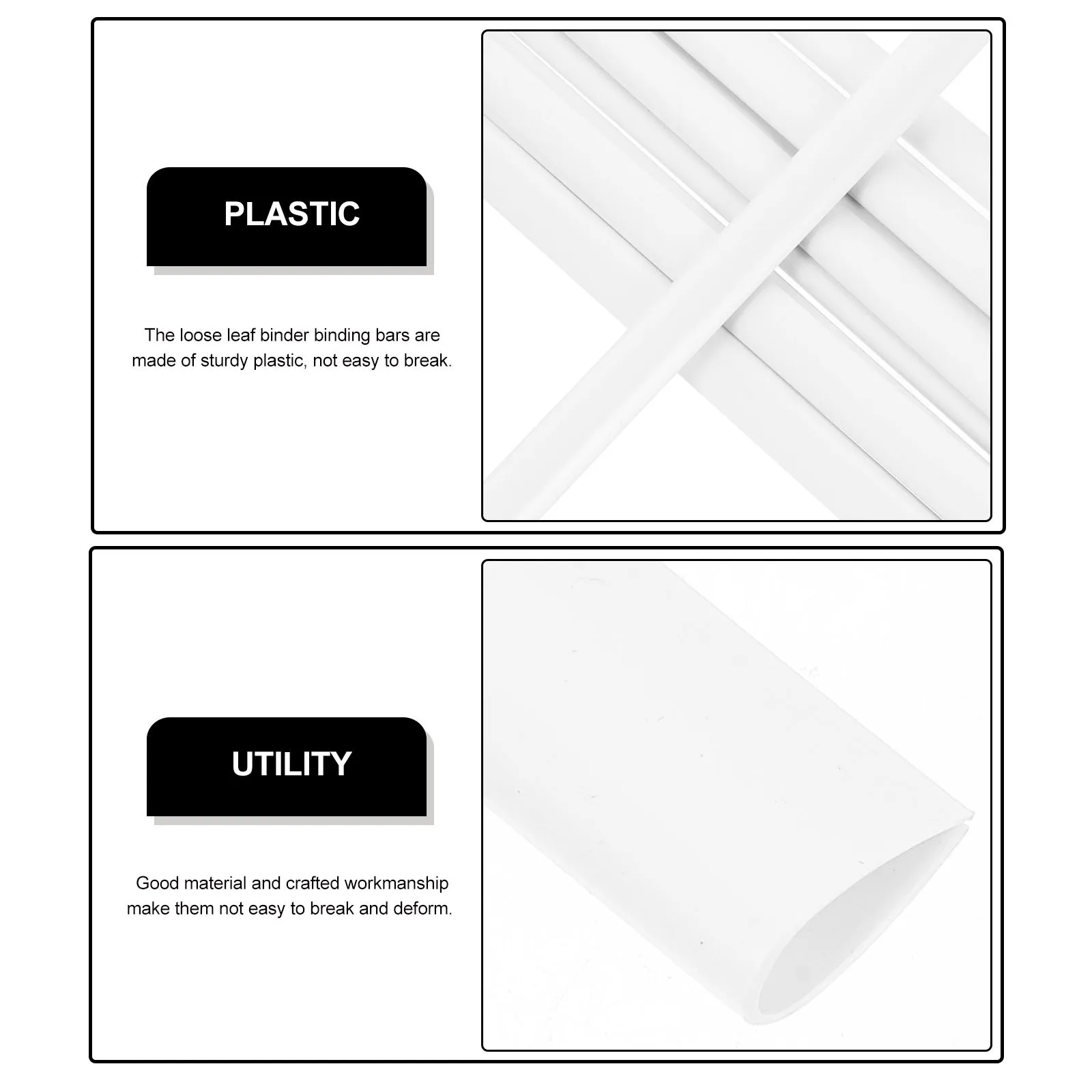 10pcs Loose Leaf Binder Binding Bars Plastic Slide Binders For Binder Document Organization School Office Home
