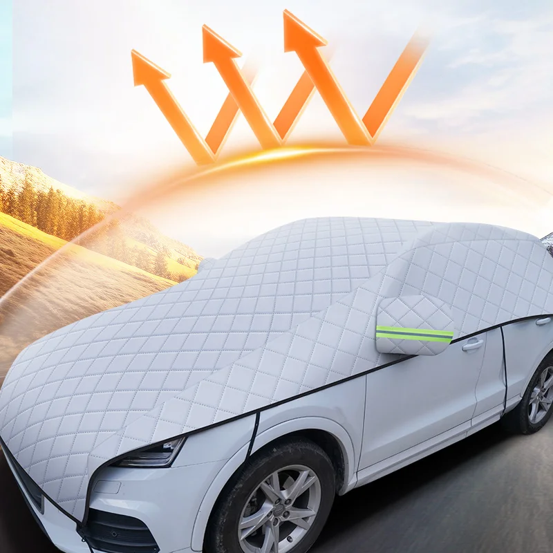 

Всепогодный многофункциональный автомобильный чехол: защита от снега и солнца с теплоизоляцией, светоотражающими полосками и легкой складной конструкцией.