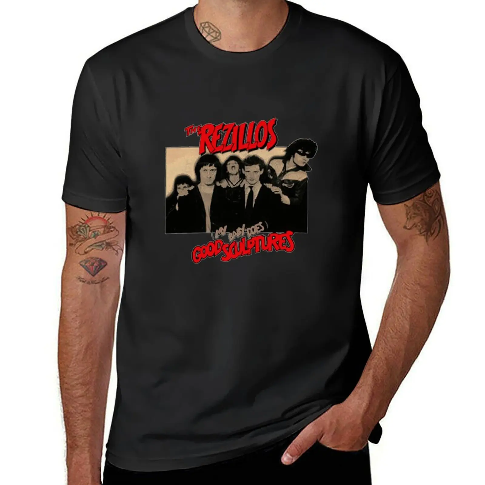 

Футболка The Rezillos My Baby Does Camiseta, винтажная футболка с рисунком, подарки для парня, забавные костюмы, мужские футболки