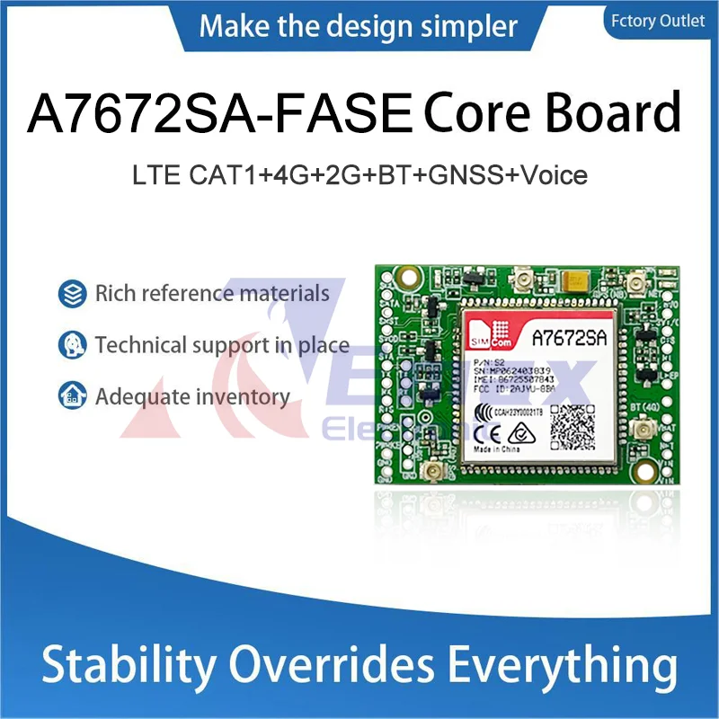 SIMcom A7672SA-FASE CAT1 Core Board LTE CAT1 4G+2G+Voice+BT+GNSS A7672SA-FASE