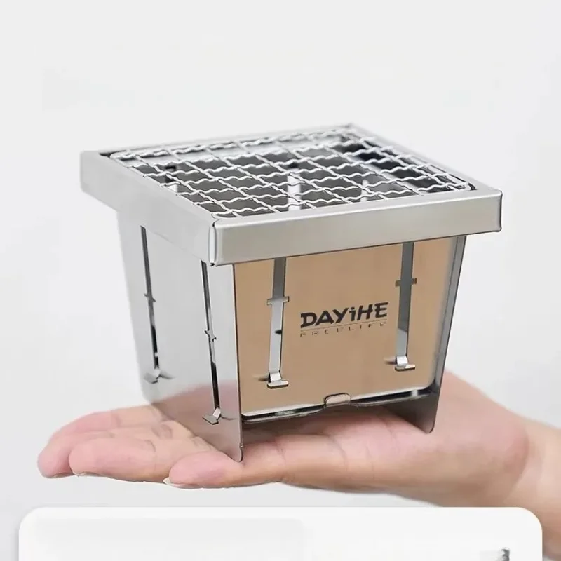 Pocket Stove New Enclosure Stove for Making Tea Indoor and Outdoor Portable Foldable Stainless Steel Barbecue Grill