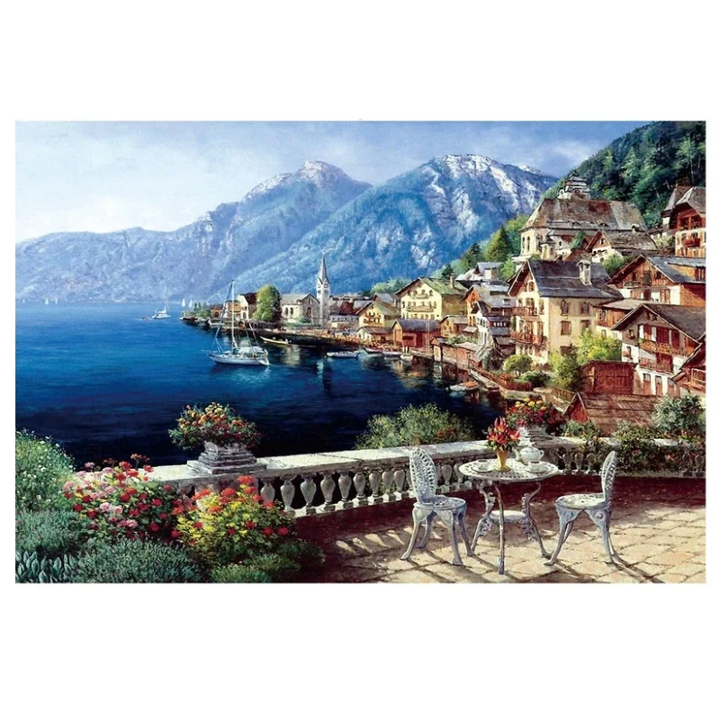 75*50cm Adult 1000 Pieces Jigsaw Puzzle Australia Town Beautiful Landscape Paintings Stress Reducing Toys Christmas Gift