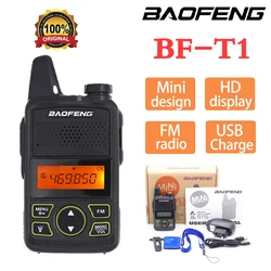 Baofeng-BF-T1 Walkie Talkie Transceiver para crianças, rádio amador bidirecional, UHF 400-470MHz, presentes de brinquedo para meninos e meninas