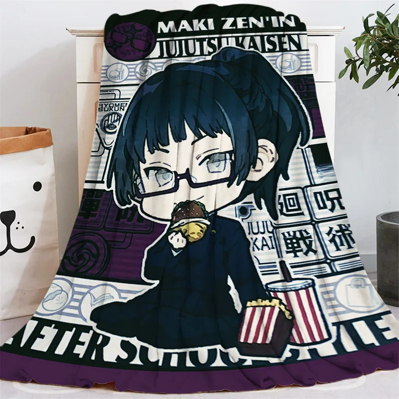 Popular Anime Jujutsu Kaisen Flannel Blanket Multi-function Nap Blanket Bed Sheet Sofa Towel Gift For Children