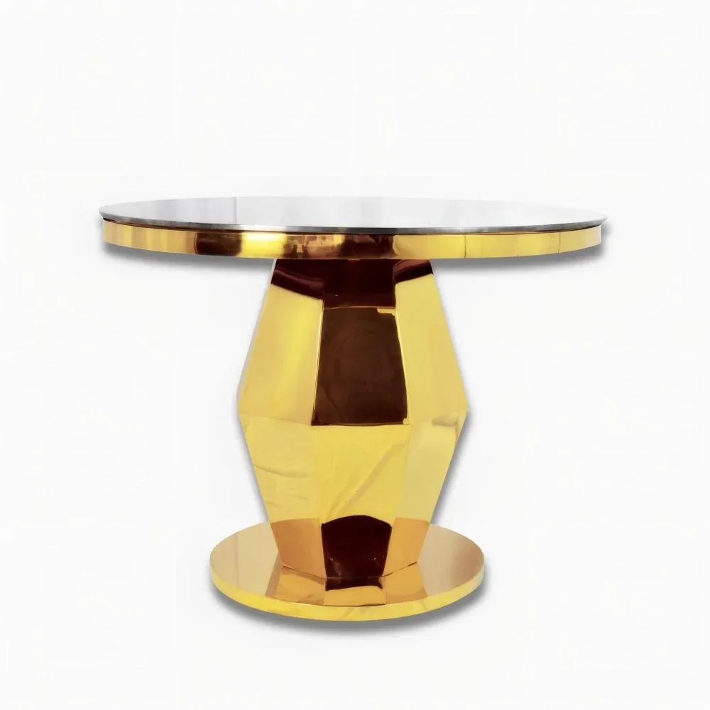 

Luxury gold rhombus faceted wedding decoration cake table outdoor hotel park farmhouse sofa set