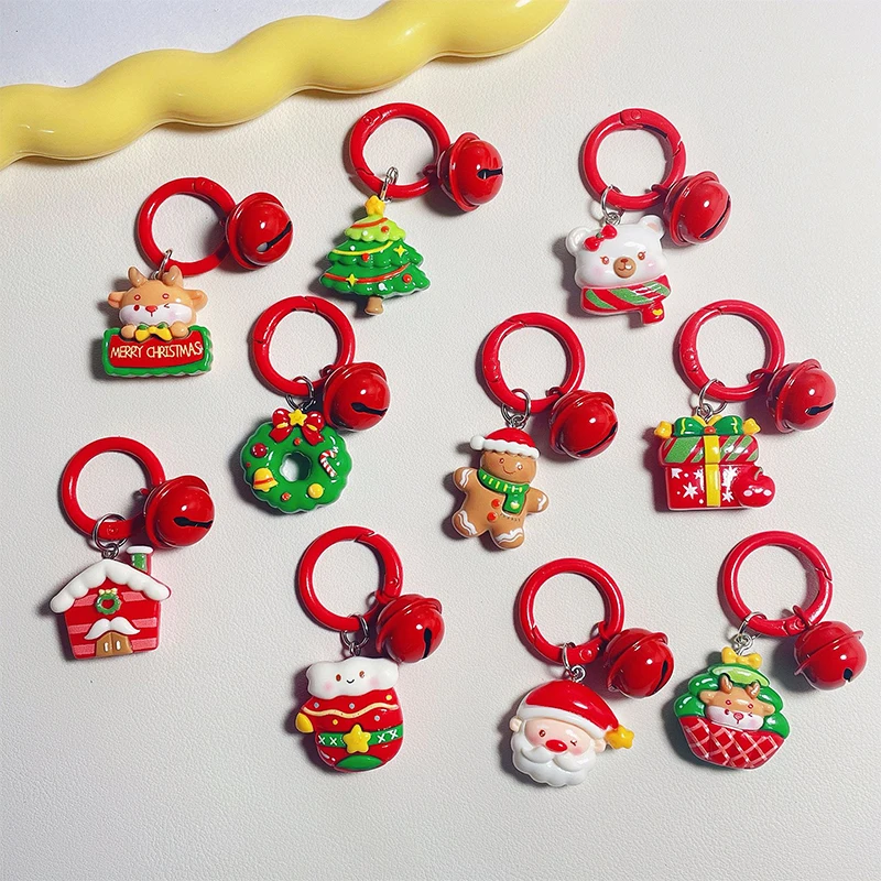 Cute Cartoon Christmas Pendant Fashion Christmas Tree Snowman Keychain Exquisite Backpack Hanging Decoration Accessories Gifts