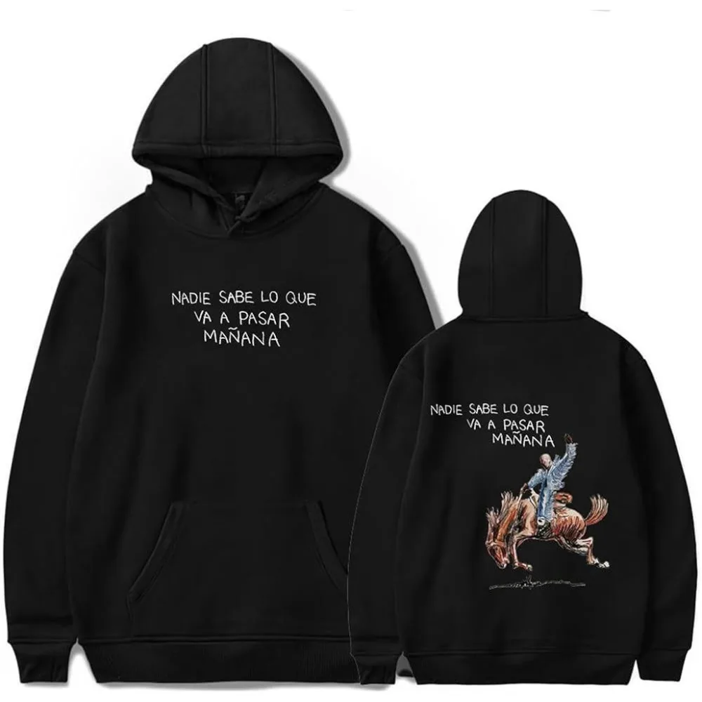 

Bad Bunny Nadie Sabe Lo Que Va A Pasar Manana Merch Hoodies Unisex Hooded Sweatshirt Casual Clothing