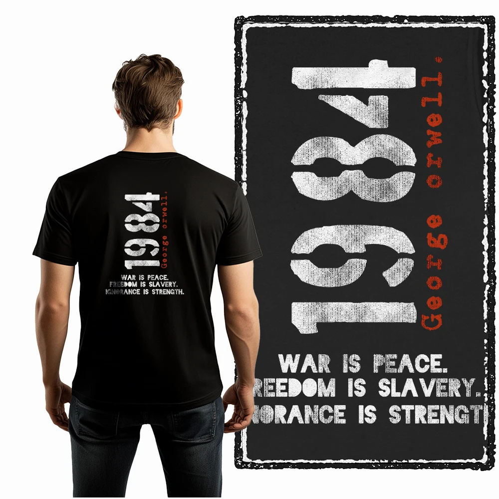 Coolmind 1984 الخلفي القطن الشارع الشهير بارد الحصري الجرافيك الرجال تي شيرت الرجال التي شيرت الشارع الشهير الجرافيك تي شيرت للرجال المحملة