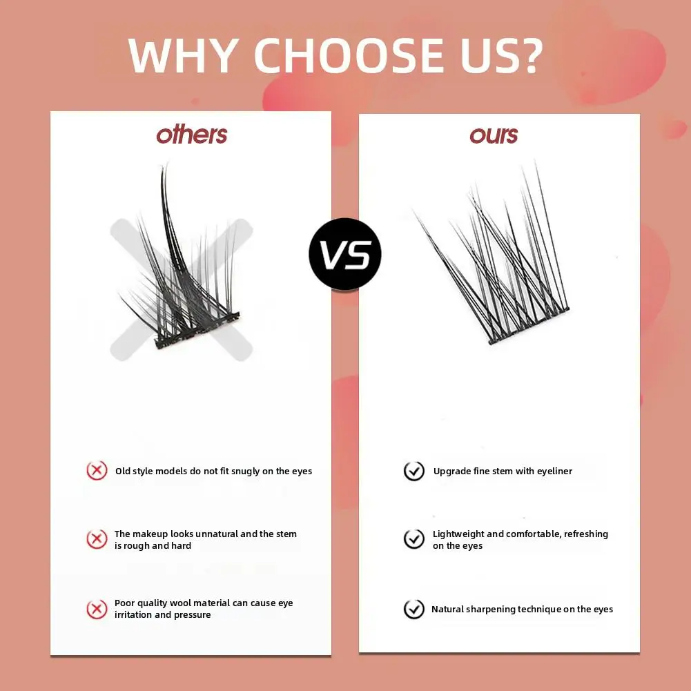 10列ナチュラルまつげクラスターDIYマンガまつげ透明テリアストランドまつげソフトつけまつげまつげデイリーメイク