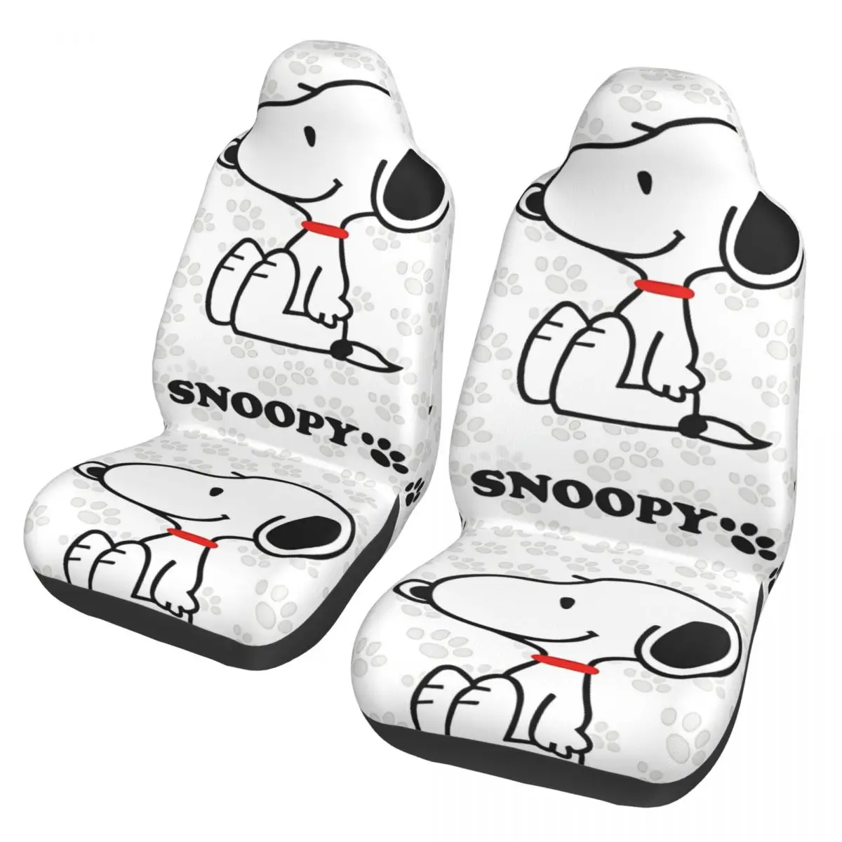 

Snoopys Cartoon Dog 2 Front Car Seat Covers for Cars Truck Sedan SUV Breathable Bucket Seats Cover