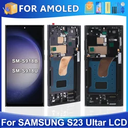 6.8''S23 Ultra For Samsung For AMOLED S918B S918U S918W S918N S9180 LCD Display Touch Screen Digitizer Assembly Replacement