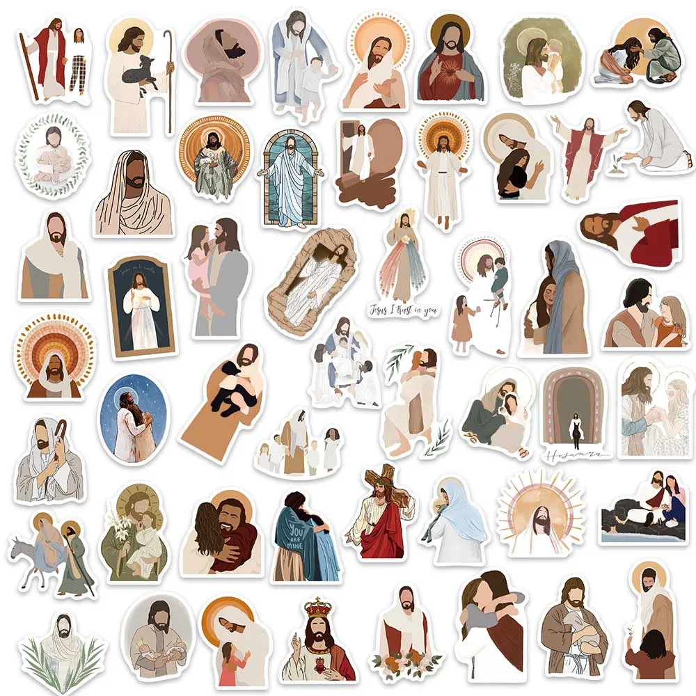 52PCS Jesus Christianity Stickers Apostle Graffiti Decals For Laptop Luggage Mobile Phone Shell Scrapbook Refrigerator Stickers