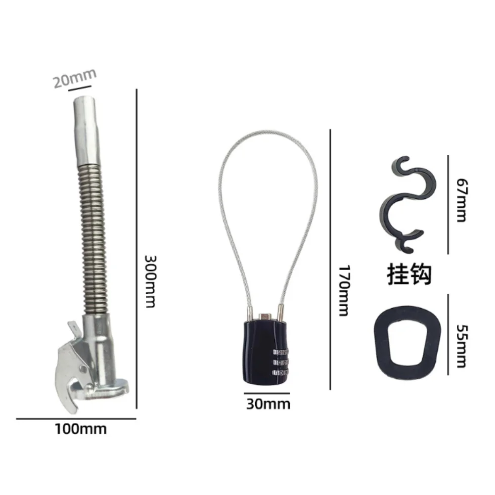 مجموعة مزيتة أنبوب دليل الزيت الفولاذي للجالون الأمريكي مع خطاف قفل برمز حبل سلكي وحلقة إغلاق احتياطية لصيانة طبلة الزيت #5