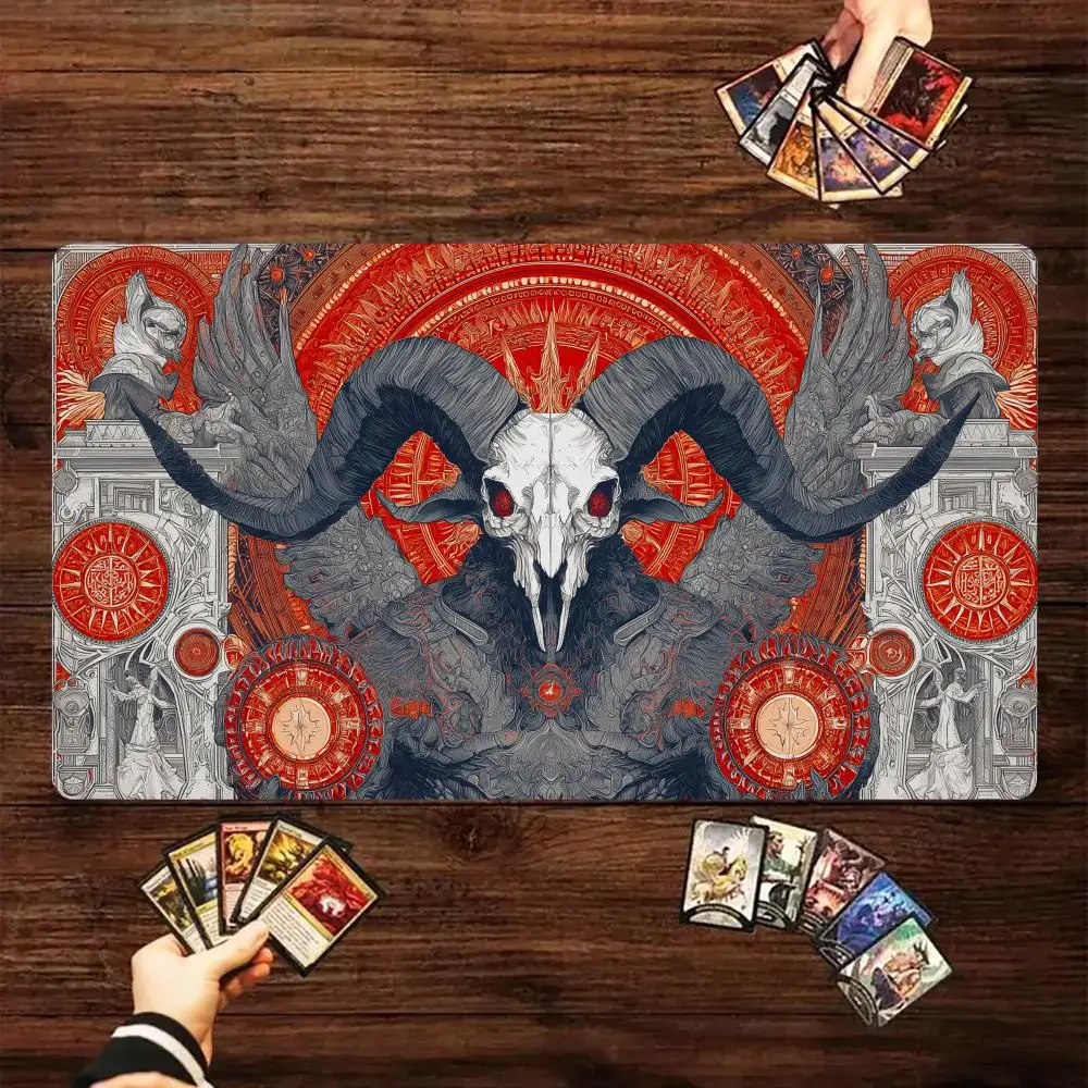 

Ram Horn Demon Rune Altar Magic Card Battle Mat MTG Playmat Anti-slip Base 35X60CM gathering gaming mats Board Game Mat for TCG