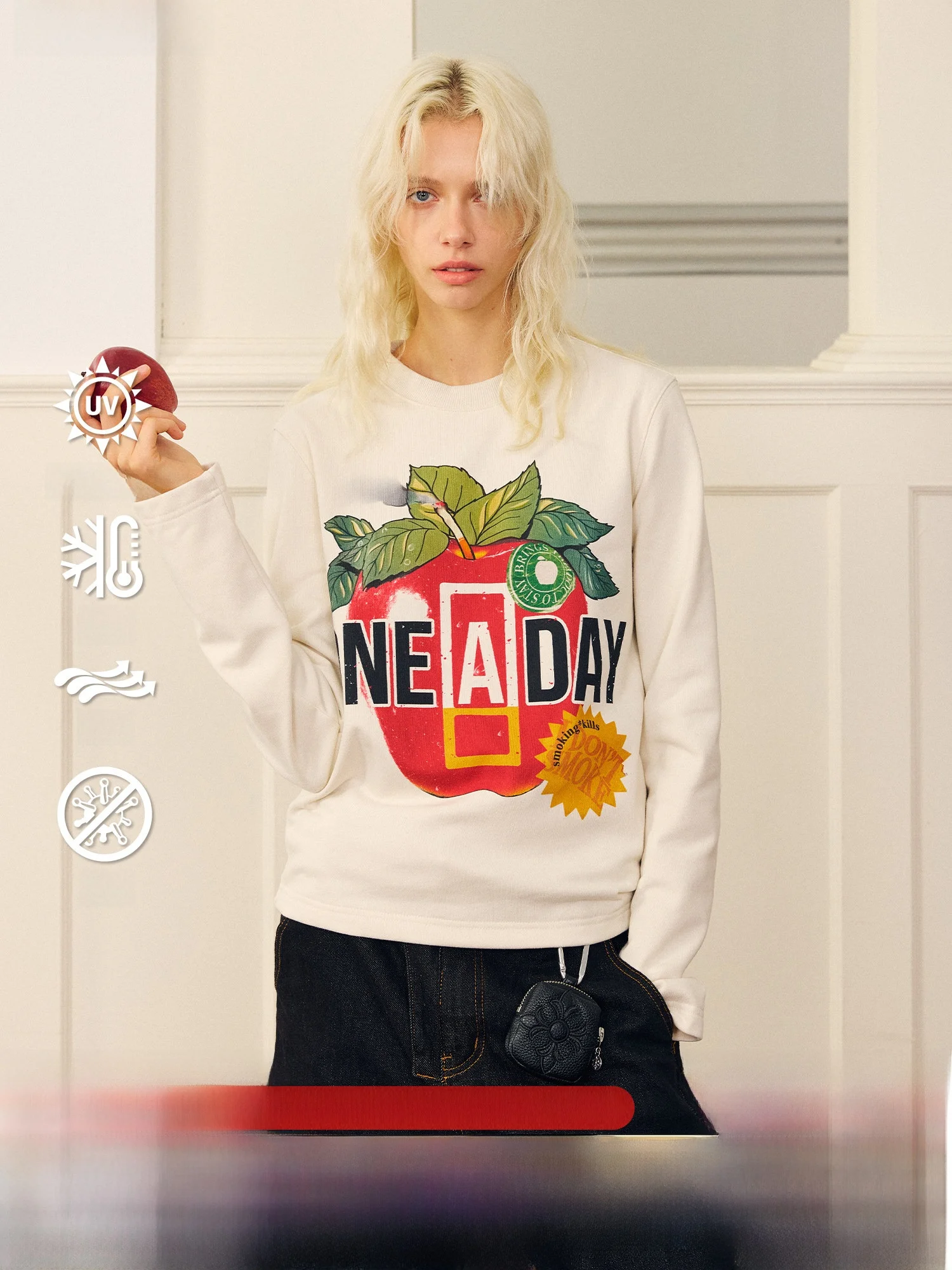 

Done Hand-Dn Letter Print Long Sve T-irt round Ne Design Casual Sle Cotton M Faion Cool Feeling