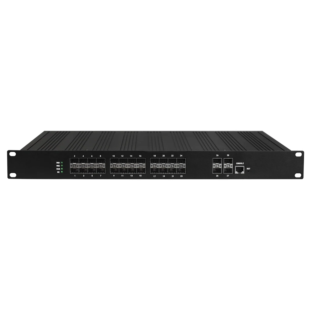 

Industrial Managed Switch 24 Port Gigabit SFP and 4 Port 10G SFP/SFP Fiber Switch