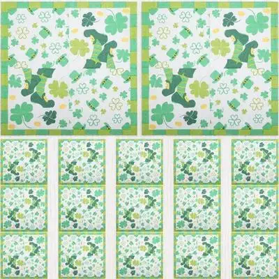 

20pcs Shamrock Napkins Lucky St Patrick'S Day Party Supplies Disposable Dinner Napkins Irish Festival Decorations Cocktail