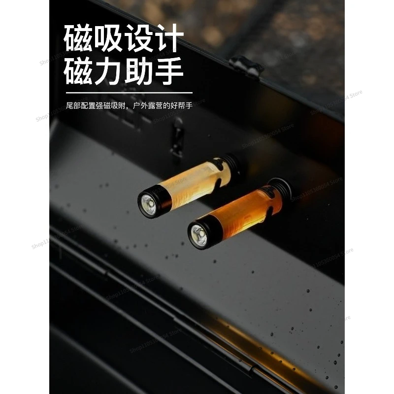 For pocket mini flashlight outdoor key clip cap atmosphere led long battery life disaster relief emergency 5050 small light