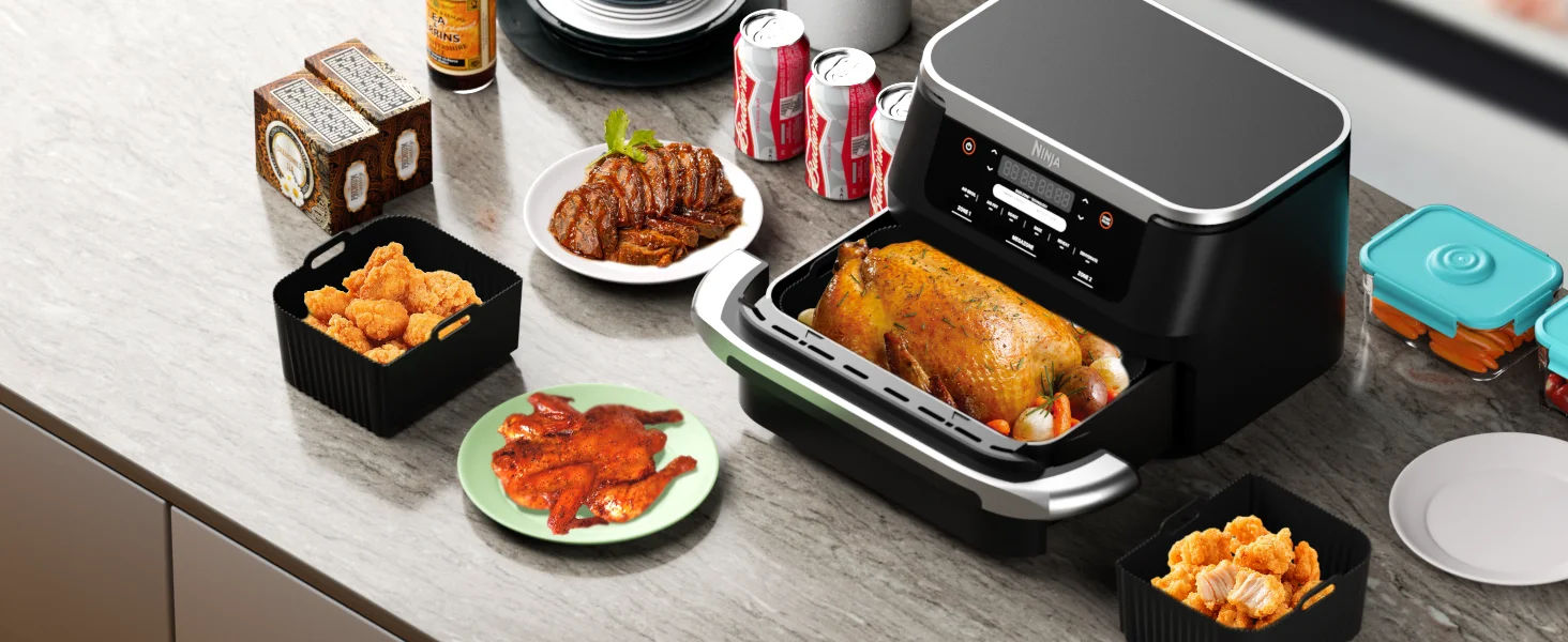Heiße rechteckige Air Fryer Silikoneinlagen für Ninja DZ071/AF500UK Air Fryer Basket Ersatz spülmaschinenfeste Air Fryer Liners – Detail 6