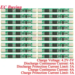20Pcs/1pc 1S 3.7V 4A 5A li-ion BMS PCM 18650 Battery Protection Board Module PCB for 18650 lithium ion li Battery Double MOS