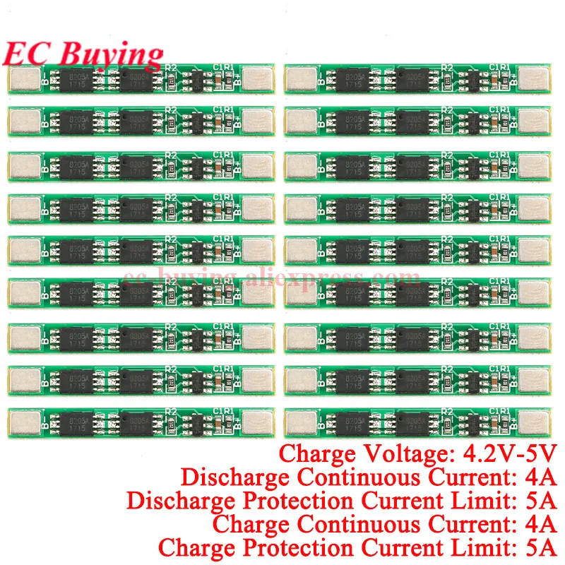 20 szt./1 szt. 1S 3.7V 4A 5A moduł BMS PCM 18650 do ochrony akumulatora litowo-jonowego PCB dla akumulatora litowo-jonowego 18650 z podwójnym MOS