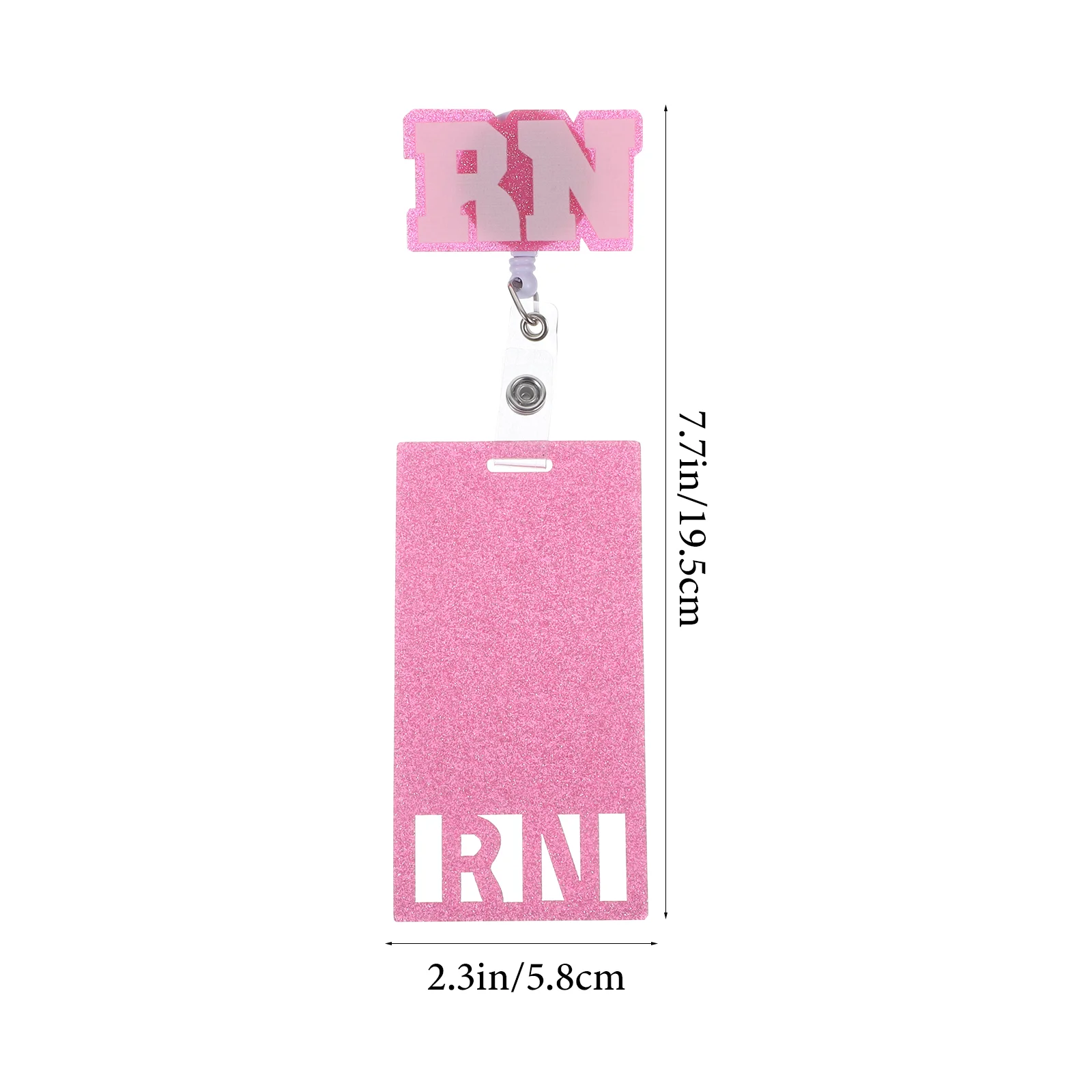 Nurse Chest Tag Decorative Badge Holder Clips Flash Beautiful Glitter Reel Acrylic Doctors