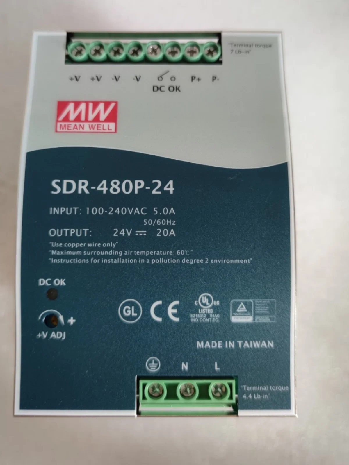 SDR-480P Taiwan Mingwei 24/48V Rail DC Switching Power Supply 480W Active PFC High Efficiency New