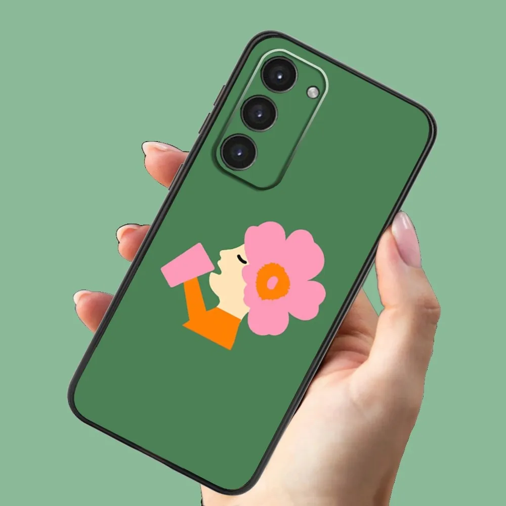 Flower U-Unikko Phone Case For Samsung Galaxy A13,A21s,A22,A31,A32,A52,A53,A71,A80,A91 Soft Black Shell