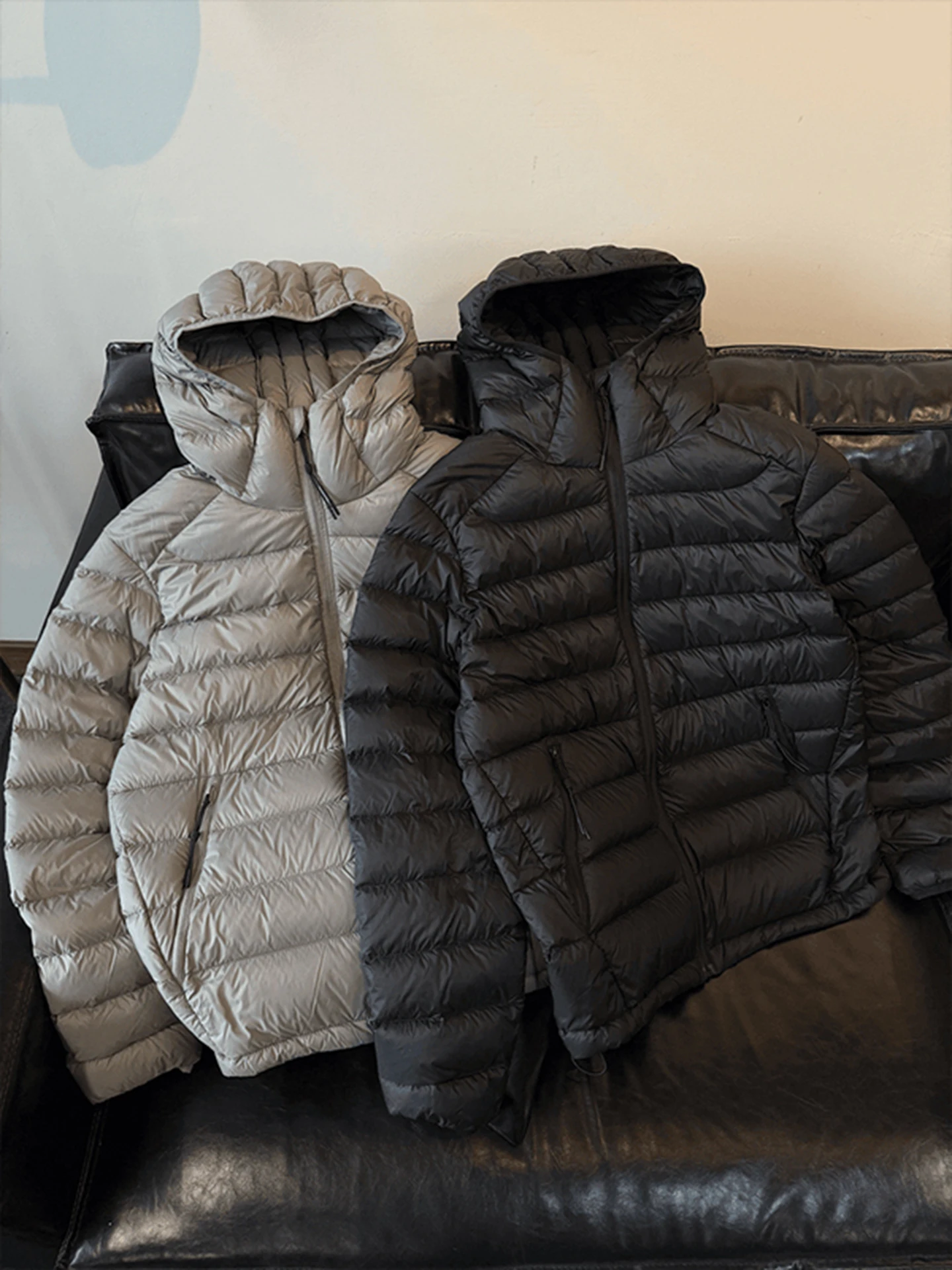 

Bla 90 down Filled ort Lightweight Warm Hooded Men's down Jaet Outdoor Casual Sle Windproof Polyester Fiber Coat