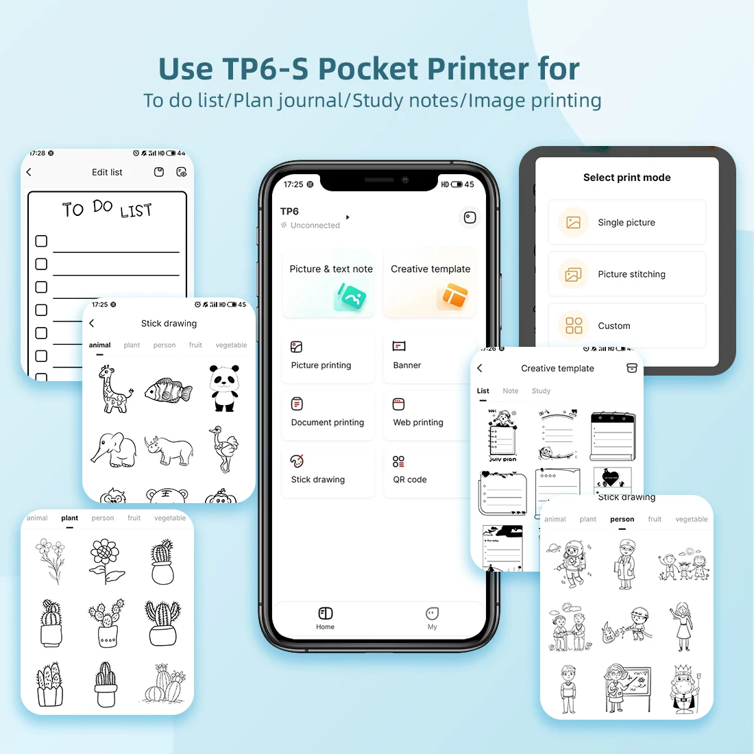 Vretti 300dpi Photo Label Mini Thermal Printer Memo Wrong Question Printing With Bluetooth Portable Pocket Printer