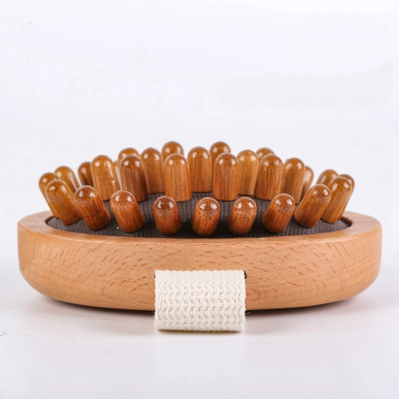 Body Anti Cellulite Brush Soothing Wooden Essential Oil Spa-Air Cushion Meridian Massage Brush Calf Kneading Instrumen-AT35