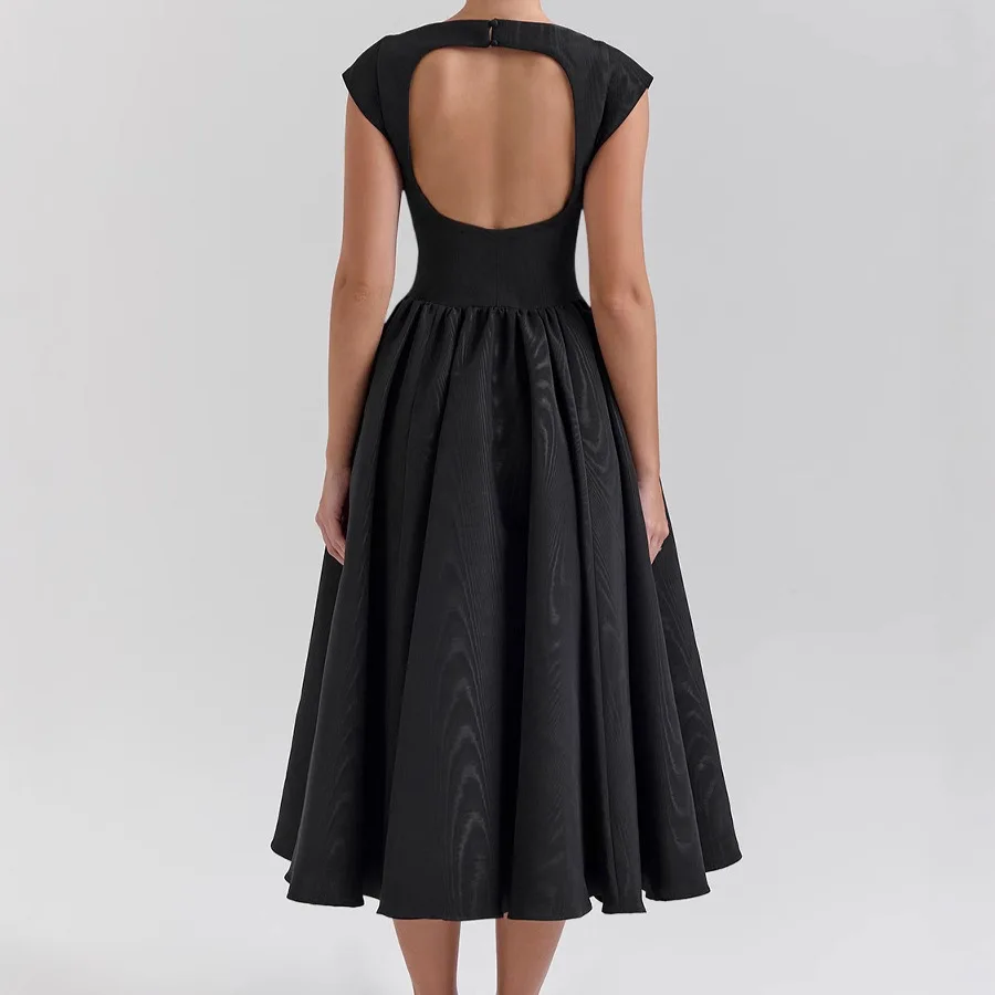 Abiti lunghi eleganti da festa aderenti per le donne 2025 Moda senza maniche scava fuori abito lungo senza schienale sottile Abiti eleganti