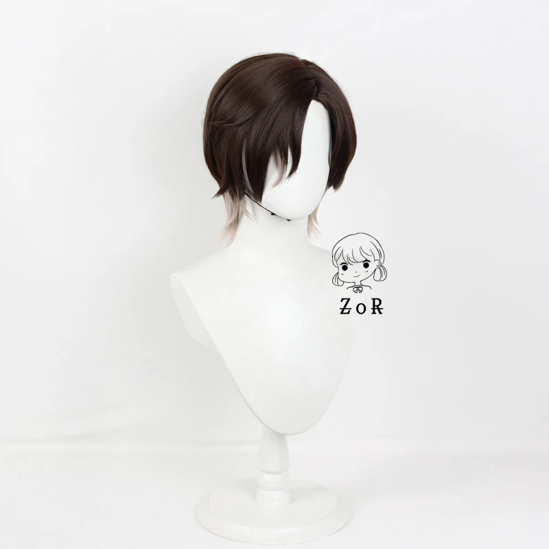 Mr Reca Wig Game Honkai:Star Rail Cosplay Men 30cm Brown Short Hair High Heat Resistant Wig Mr Reca Cosplay +Free Wig Cap