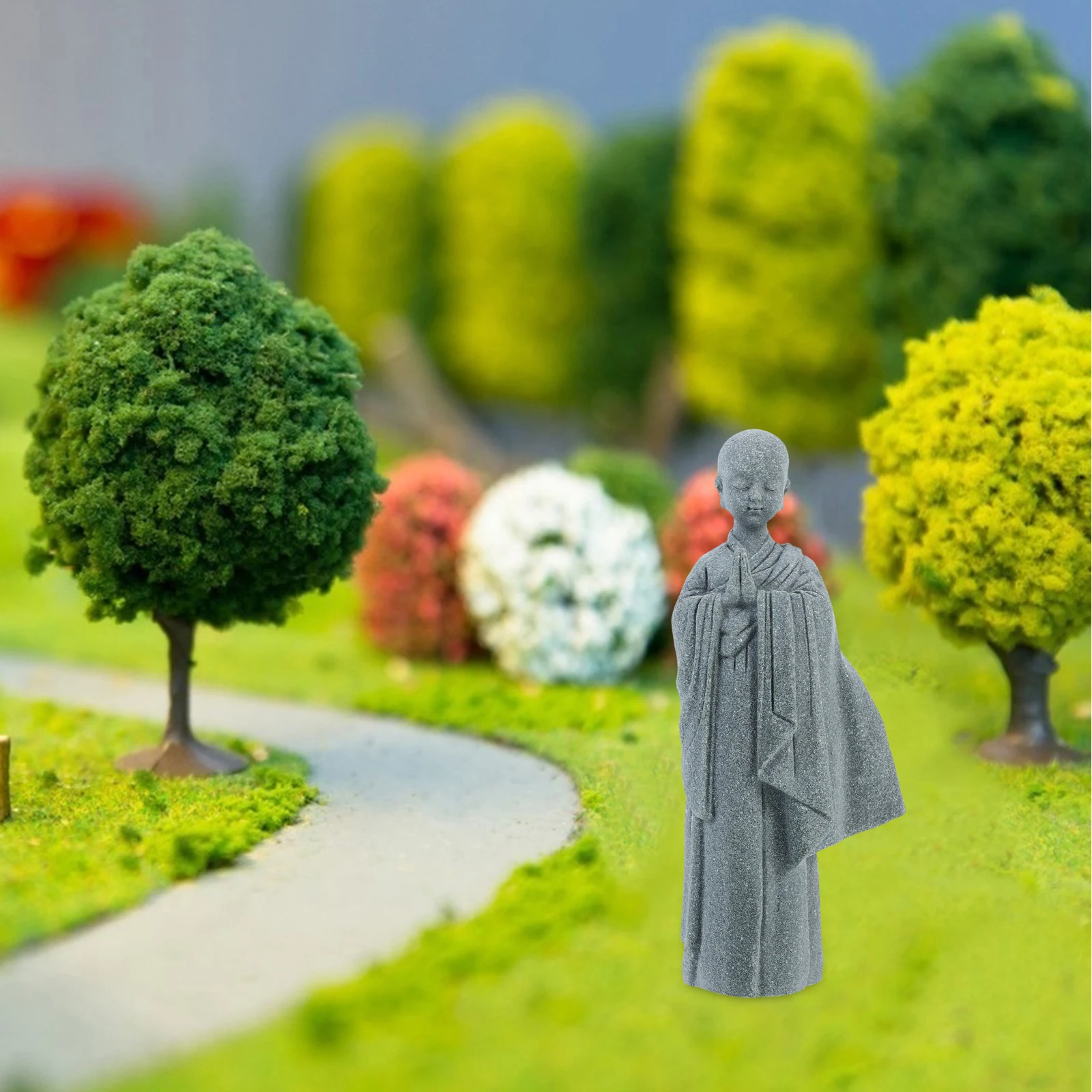 

Miniature Buddha Sandstone Sculpture Zen Garden Office Desk Aquarium Decor Feng Shui Good Luck Statue