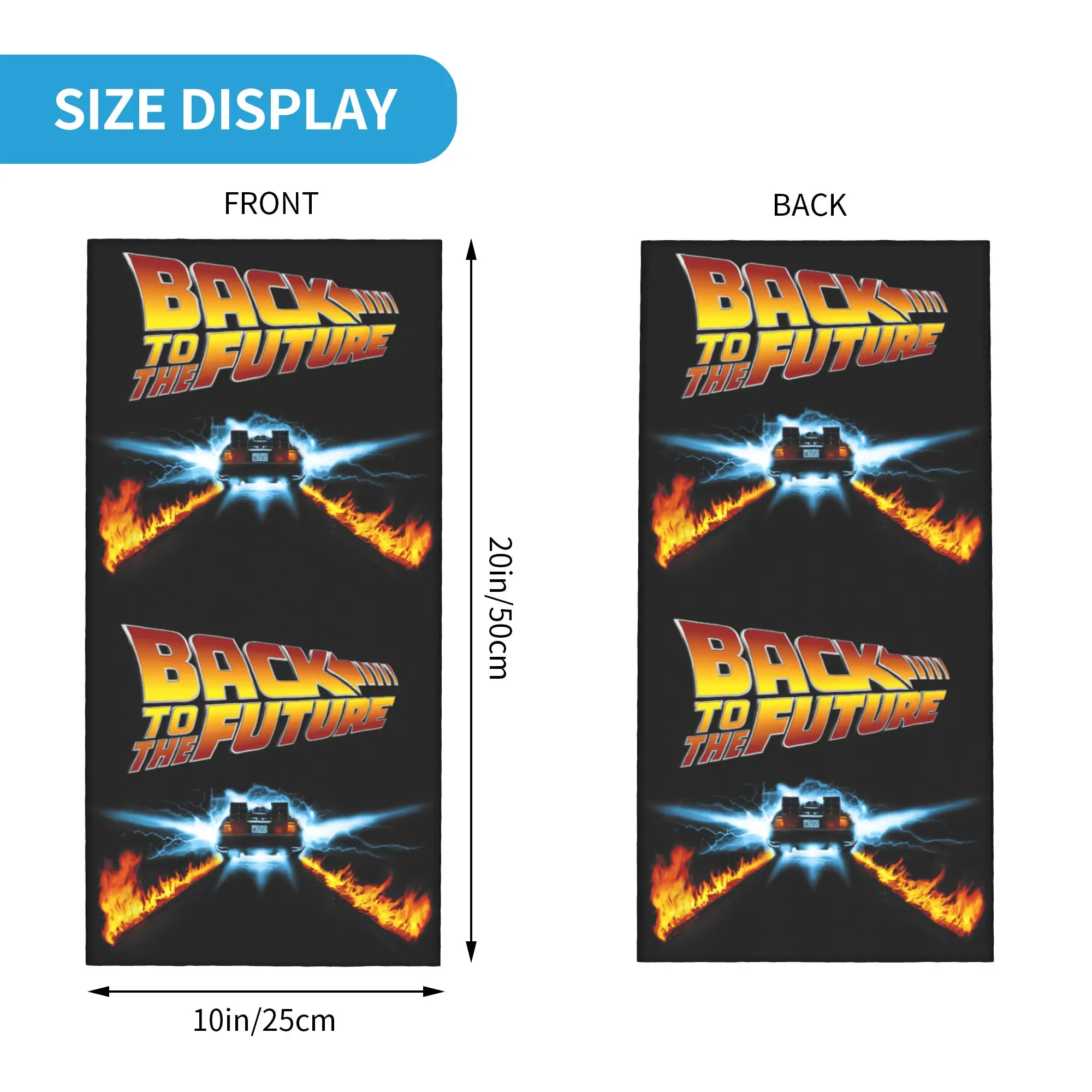 Movies Race Cars Back To The Future Bandana Winter Neck Warmer Women Windproof Wrap Face Scarf for Hiking  Gaiter Headband