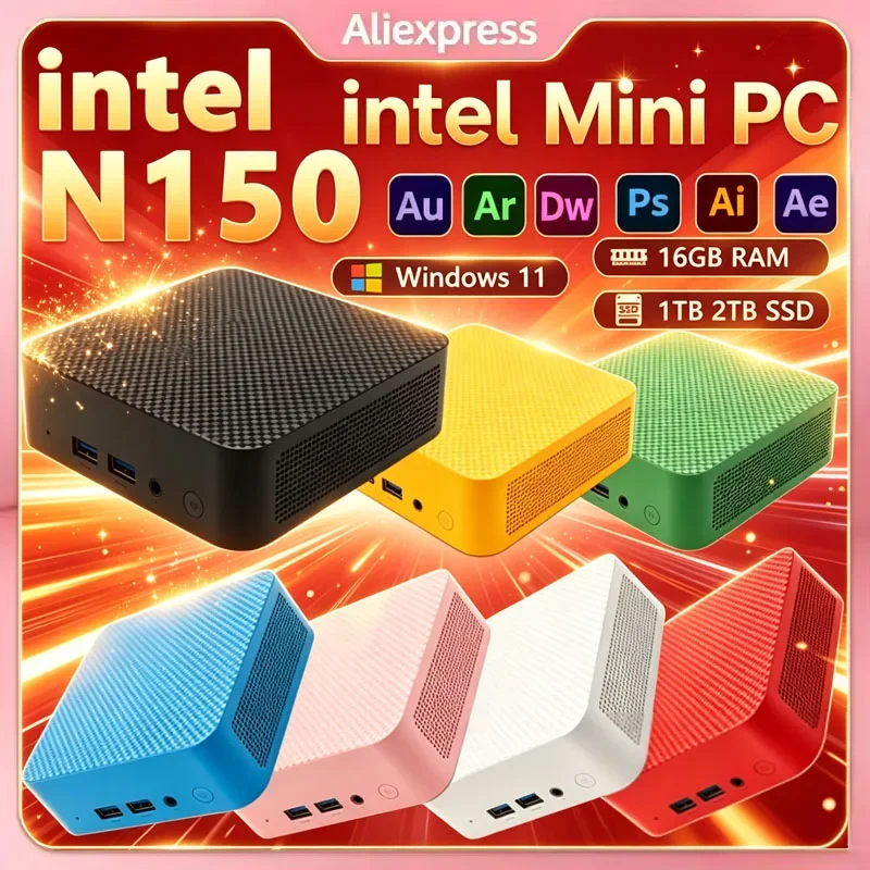 新型ミニpc-ポータブル-インテルn150-高性能-1tb-2tb-ssd-wifi6-16gb-ram-デスクトップ-オフィス-ゲーミングpc