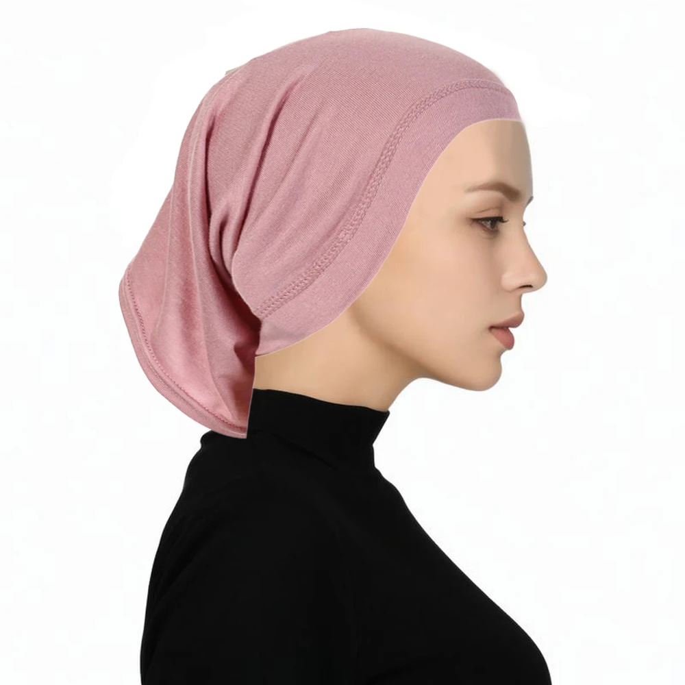 RIMAIRE 2024 New Cotton Hijab Muslim Modal Hijabs for Women Pure Color Inner Hijabs Comfortable Breathable and Elastic Headscarf