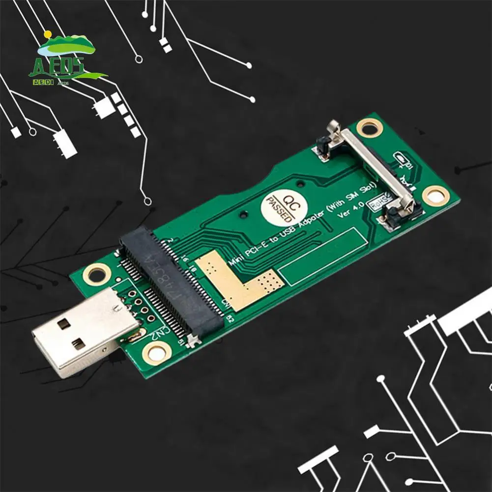 AED5-1 Pcs Mini PCI-E To USB2.0 Adapter With SIM 8Pin Card Slot Plug And Play For Bitcoin Litecoin BTC Mining
