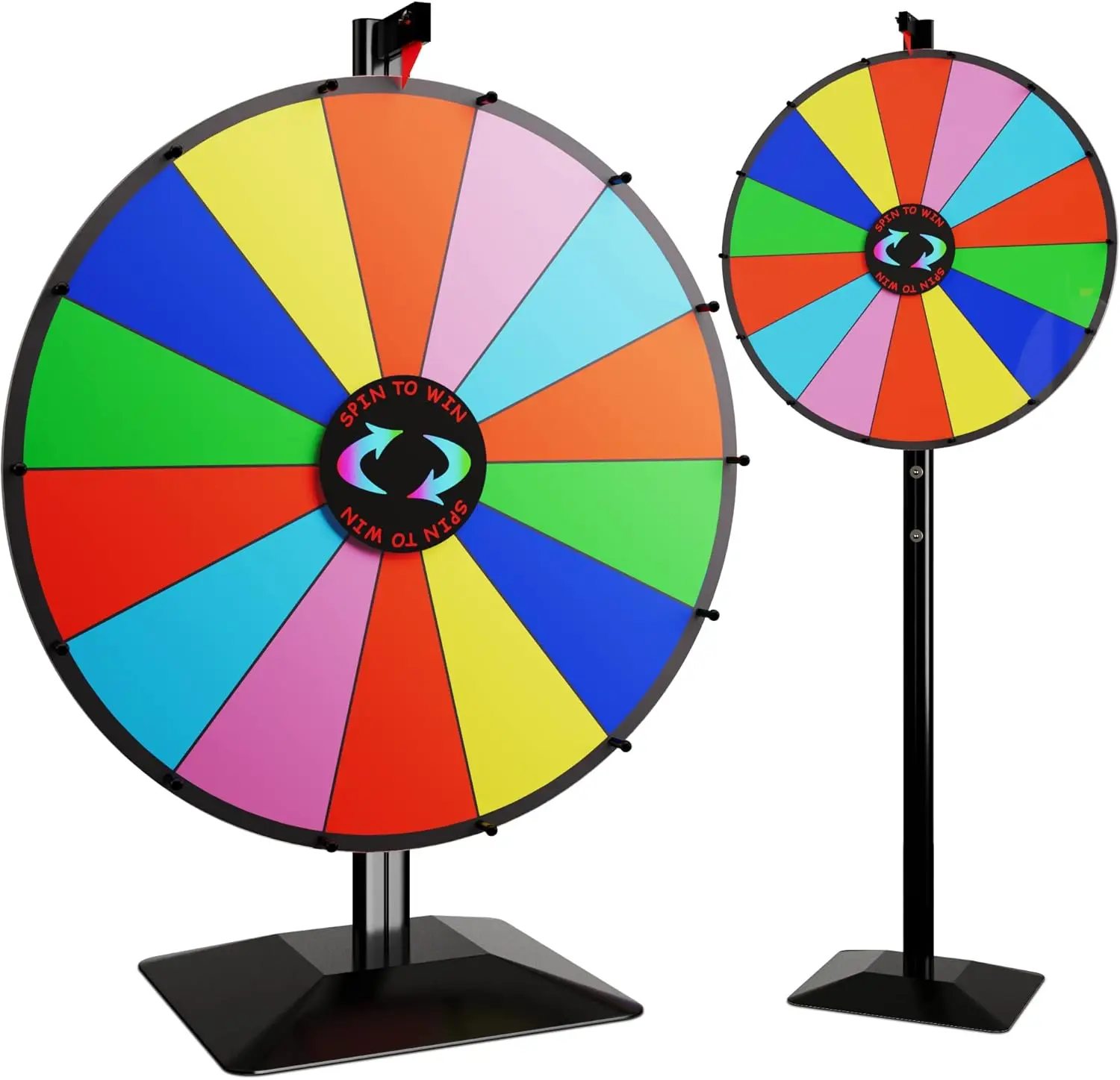 

Dual Use Spinning Prize Wheel 14 Slots Color Tabletop and Floor Roulette Wheel of Fortune, Spin The Wheel with Dry Erase