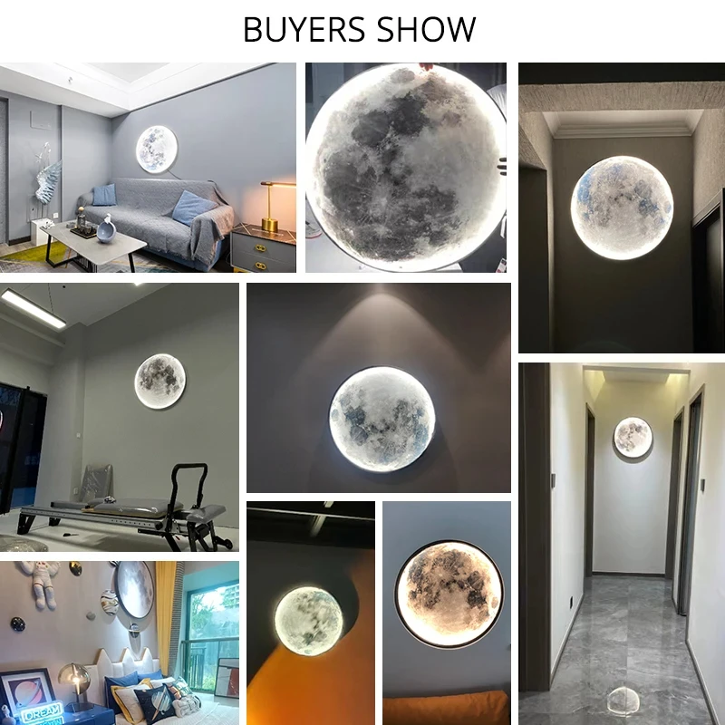 Lámpara de pared de Luna LED moderna, Mural minimalista, iluminación interior para dormitorio, Fondo de pared, sala de estar, luces decorativas de